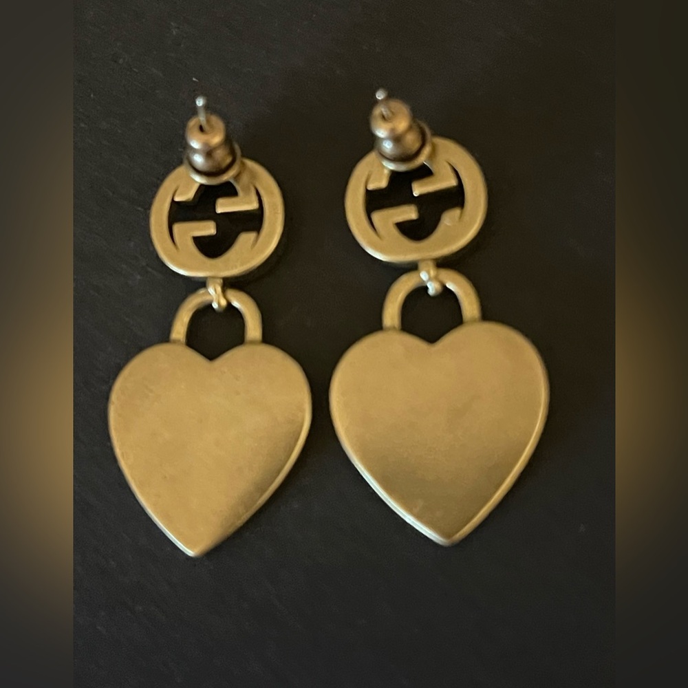 GUCCI Heart Logo Earrings - Picture 2 of 2